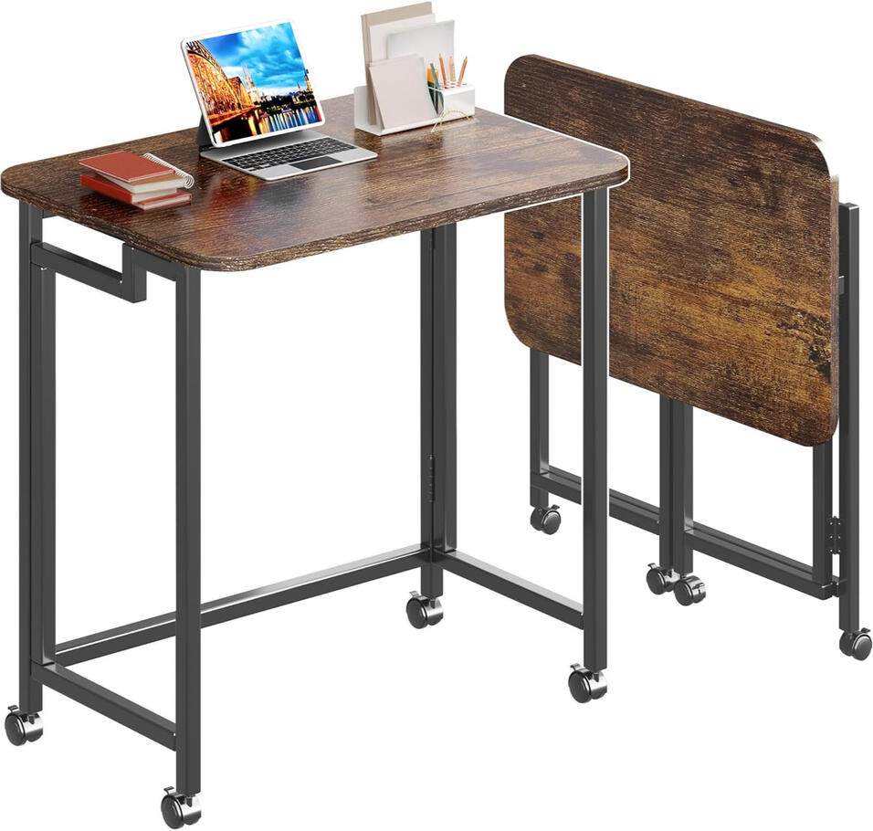 4NM 23.6-Inch Rolling Folding Laptop Desk with Wheels
